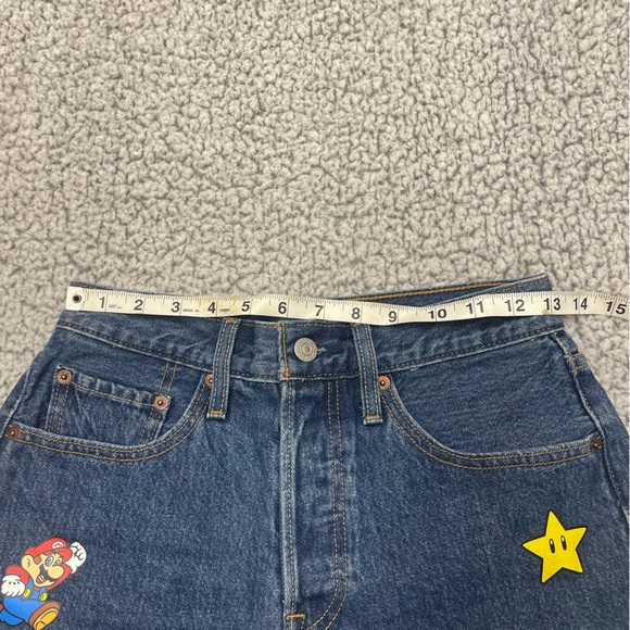 Levi's Size 26 Super Mario It's A Me 501 Denim Jean Cut Off Shorts NWOT - Picture 14 of 16